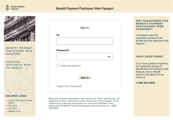 Benefits Portal From Northern Trust Update